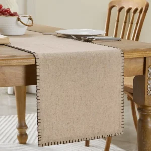 Burlap Style Table Runner Farmhouse Rustic Table Runners 72 Inches Long for Everyday Use and Home Decor