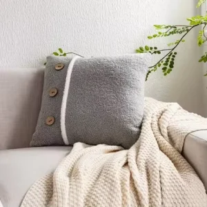 Buttons Style Supe soft Teddy Bear Faux Fur Cushion Covers Decorative Throw Pillow Home Decor