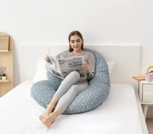 C Shaped Soft Pregnancy Pillow Hollow Fiber Filling OEKO TEX Certified Body Support Maternity Pillow for Back Pain Relief Women