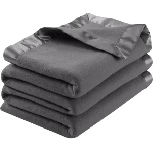 C667 Sateen Ribbon Edges Polar Fleece Blanket Extra Soft ODM OEM Brush Fabric Super Warm Lightweight Turkish Blanket