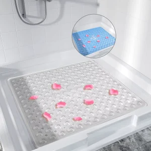CF Anti Slip PVC Bath Mat New Design Solid Pattern Suction Floor Shower Mat Bathrooms Hotels Christmas