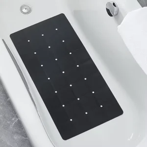 CF Black Bathtub Mat Non Slip Soft Rubber Bathroom Bath No Suction Cups for Textured Tub Silicone Shower Bath Tub Mat
