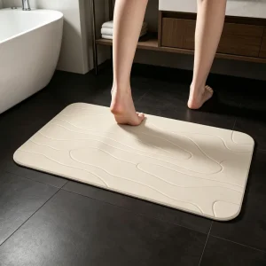 CF Custom Absorbent Quick Dry Anti slip Diatomite Bathroom Door Mat Rug Non slip Diatomaceous Earth Stone Bath Mat