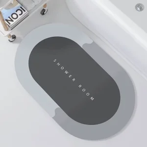 CF Custom Soft Shower Mat Rubber Anti Slip Quick Dry Super Absorbent Diatomite Bath Mat Non slip Shower Sink Bathtub
