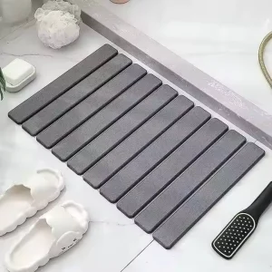 CF Foldable Quick Dry Non slip Absorbent Eco Friendly Antibacterial Bathroom Rug Diatomaceous Earth Diatomite Stone Bath Mats