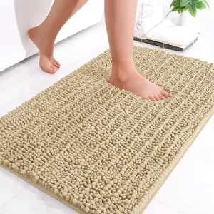 CF Luxury Chenille Soft Plush Anti Slip Super Absorbent Machine Washable Bath Rugs Floor Mat Bathroom Mat