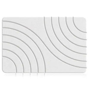 CF Premium Eco Friendly Diatomite Bath Mat Machine Made Super Absorbent Quick Dry Non Slip Striped Modern Bath Mat