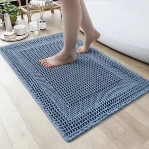 CF Waffle Bath Mat Boho Bath Rugs with Tassels for Bathroom Floor Machine Washable Ultra Soft Bathroom Rugs
