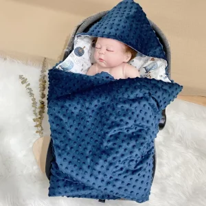 CHEER Organic Cotton Knitted Car Seat Travel Blanket Winter Festival Joyous Pattern Anti-Pilling Woven Fleece Babies Muslin