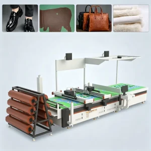 CNC Oscillating Knife Leather Cutting Machine for PU Synthetic Shoe Fully Automatic Vacuum Worktable 220V 380V