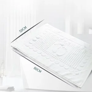 COTTON CRAFT Bath Tub Mats Hotel Spa Shower Bathroom Towel Mat Step Out Floor Mat Not a Bathroom Rug 20″x32″ White