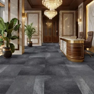 CRI CE Nylon/PVC Backed Cushioned Non-Slip Interlocking Carpet Tiles Pet-Friendly Antimicrobial Stain Resistant Carpet