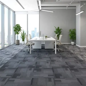 CRI PVC Backed Loop Pile Modern Cushioned Washable Carpet Tiles for Commercial Office Use China Manufacturer