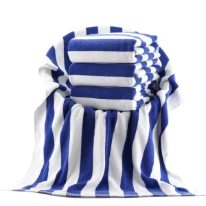 Cabana Stripe Summer Sports Beach Towel 30×60 Inches Oversized 100% Ringspun Cotton Luxury Bath & Pool Towel for Child