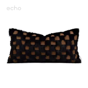 Cafe Velvet Woven Geometric Pattern Luxury Long Throw Pillow Cushion Cover
