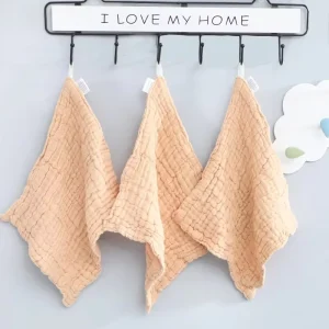 Camel Six-Layer High-Density Gauze Baby Washcloth Baby Face Towels Absorbent Soft Plain Color Square Towel