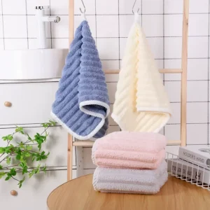 Candy Large Plush Knitted Coral Fleece Plaid Pattern Soft Thickened Absorbent Quick Dry Face Towel China