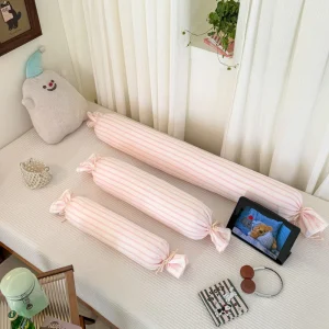Candy Shape Body Pillow Embossed Heart Jacquard Long Bolster Pillow Soft Leg Support Sleeping Cushion