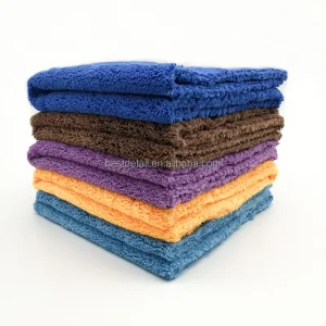 Car Accessories Coral Fleece Cleaning Cloth Plush 40 X 40 cm 500gsm Edgeless Microfiber Auto Detailing Towel for Car Wash