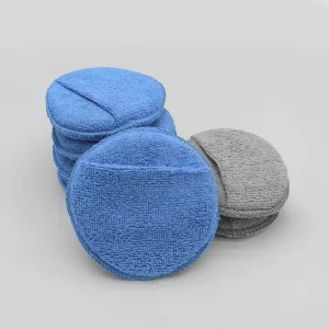 Car Cleaning Car Wax Applicator Pads Microfiber Blue Sponge High Efficiency Washable Reusable Auto Detailing Polish Foam