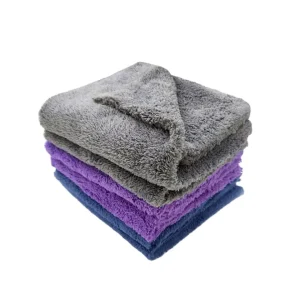 Car Drying Towel 500gsm 40x40cm Coral Flush Fleece Towel Buffing Edgeless Car Microfiber Cleaning Cloth Towel