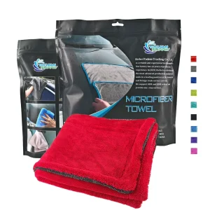 Car Microfiber Custom Logo Twisted Loop Quick Dry Drying Towel Strong Cleaning Ability 20x20cm Custom Size