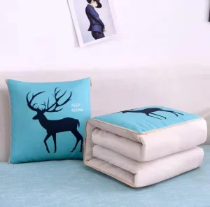 Car Officesquare 0l ympic OEM Electric Quilted 2 in 1 Cushion Raschel Blanket 100% Polyester Solid Four Seasons Use