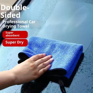 Car Wash Towel Woven Double Sided Quick Dry Home Use Extra Large Thick Coral Fleece Absorbent Square Shape Custom Logo