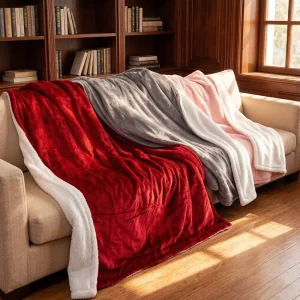 Carbon Fiber Heated Throw Blanket Fast Heating Overheat Protection Washable Design Soft Flannel Winter Warmer