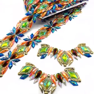 Carnival Costumes Rhinestone Applique Trimmings for Sewing Workshop