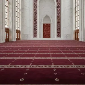 Carpet Factory Custom Islamic Style Wall to Wall Mosque Carpets High Fire Resistant Temple Carpets Prayer Carpets