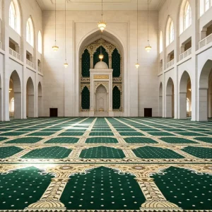Carpet Factory Manufacture Anti-slip Oversize Prayer Carpet Machine Custom Pattern Print for Mosque and Church Space