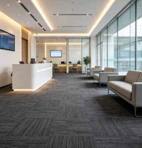 Carpet Tile 60×60 Non woven Backing Solution Dyed Nylon Anti Static Heavy Duty Commercial Office Building Floor