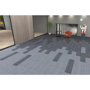 Carpet Tiles Flooring Concept Prepared for Residential Interior Spaces Using Modular Tile Design Logic