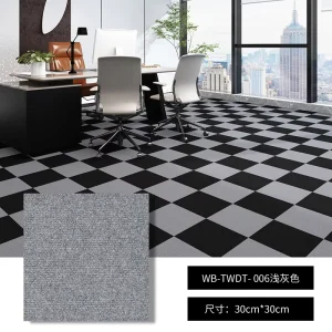 Carpet Tiles Light Grey Carpet Squares with Padding Attached Garage Carpet Flooring Anti Slip Washable Rug Tiles for Floor Decor
