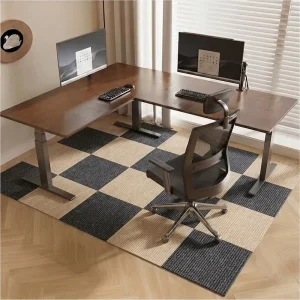 Carpet Tiles Self Adhesive Square Carpet with Soft Pad Non-Slip Carpet Floor Tiles Easy Diy for Bedroom Living Room 10 PCS