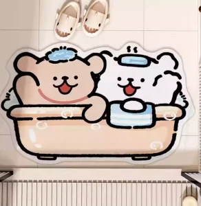 Cartoon Bathroom Mat Diatomite Machine Made Water Absorbent Quick Drying Non Slip Carpet for Toilet Shower Room Entrance
