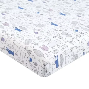 Cartoon Character Animal Printed Cotton Flat Sheet Bedding Set for Kids Korean Winter Fitted Sheet