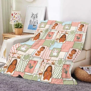 Cartoon Character Plush Blanket Cute Sea Princess Print Flannel Fleece Wearable Sofa Throw Baby Kids Blankets