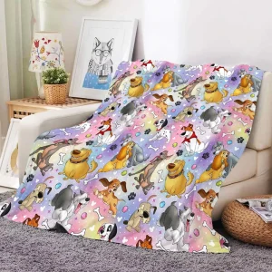 Cartoon Character Plush Throw Blanket Custom Size Print Fleece Blanket Gift for Adults and Kids