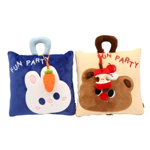 Cartoon Cute Rabbit Multi Functional Throw Pillow Portable Quilt Foldable Blanket Soft Comfortable 2 in 1