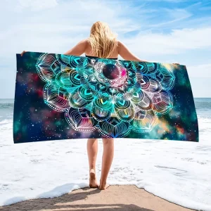 Cartoon Digital Print Polyester Adult Beach Towels Quick Dry Lightweight Multifunctional Tropical Style Customizable