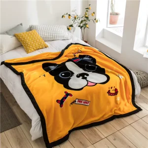 Cartoon Digital Printing Dumb Cute Dog Thickening Raschel Blanket Multifunctional Cover Blanket