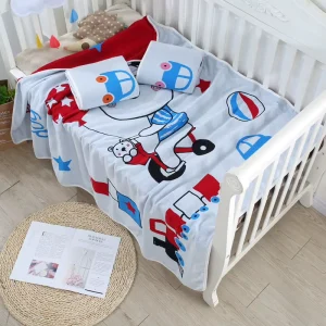 Cartoon Eco Friendly Soft Kids Blanket 120x150cm Nursery Stroller Bed Skin Friendly Gentle Warmth Easy Care