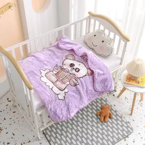 Cartoon Embossed Fleece Throw Blanket Printed Raschel Blanket Animal Baby Blanket
