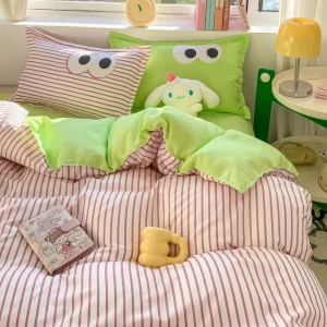 Cartoon Kids Single Double Queen Size Flat Sheet Duvet Cover Pillowcase 4pcs Bedding Set