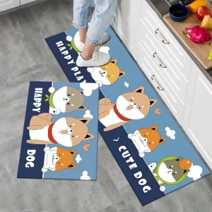 Cartoon Non-slip Soft Bathroom Mat Home Bathroom Rug Set Entrance Doormat Washable Carpet Bath Living Room Rug Mat Carpet Set
