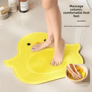 Cartoon Yellow Duck Silicone Massage Suction Cup Foot Mat Non Slip UV Curing Bathroom Pad Foot Scrubbing Bath Mat