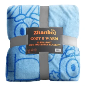 Cationic Jacquard Sherpa Blanket Super Soft Double Layer Thick Fleece Throw for Bed Sofa Custom Pattern Winter Warm