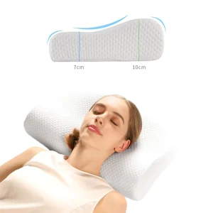 CertiPUR US Embroidery Almohada De La Cama Orthopedic Cervical Memory Foam Contour Bed Sleeping Pillow With OEKO TEX